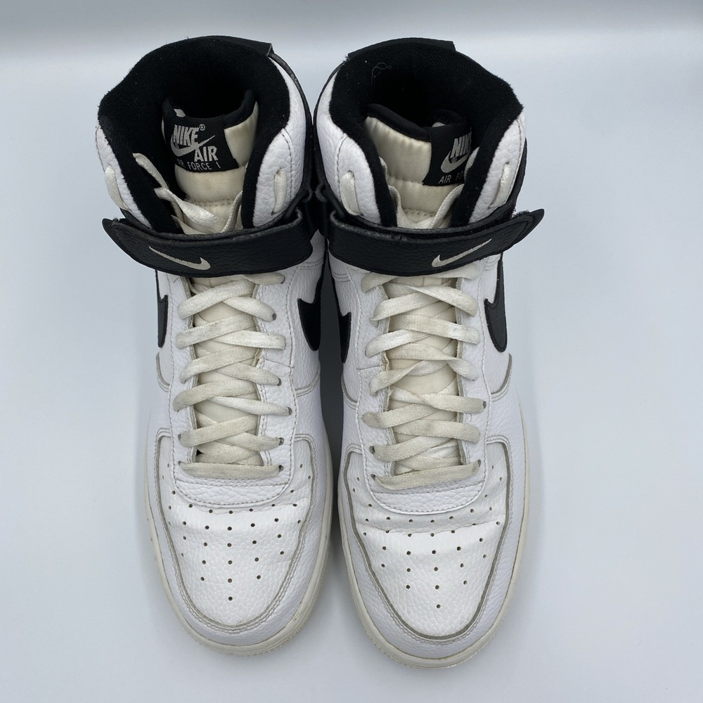 Nike Air Force 1 High '07 White Black Leather Sneakers Men's Size 12 CT2303-100 - Picture 4 of 8
